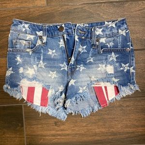 High waisted denim shorts